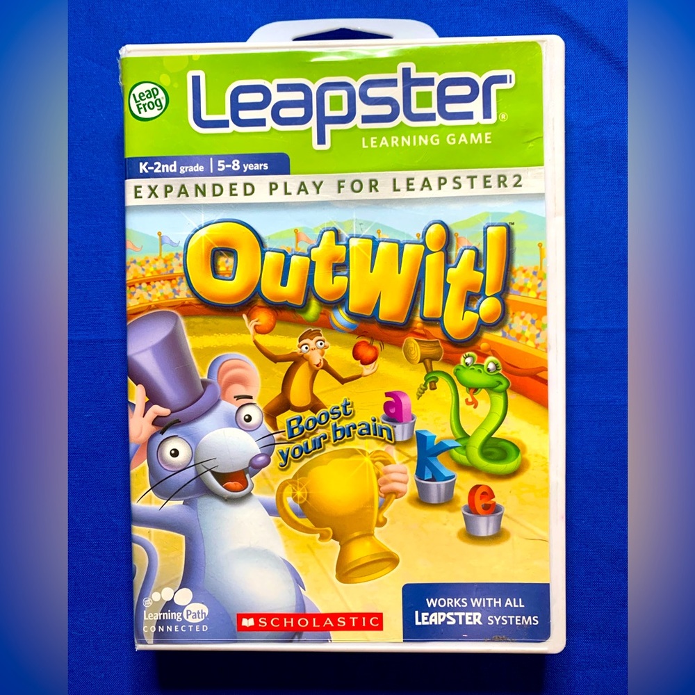 Leap Frog Leapster, Scholastic, Outwit! Boost your Brain, K-2nd grade, 5-8 years